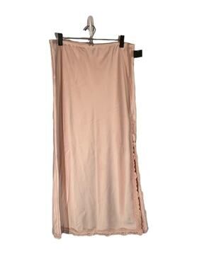 Wild Fable Blush Pink Side Slit Lace Trim Long Maxi Skirt Women Sz XL